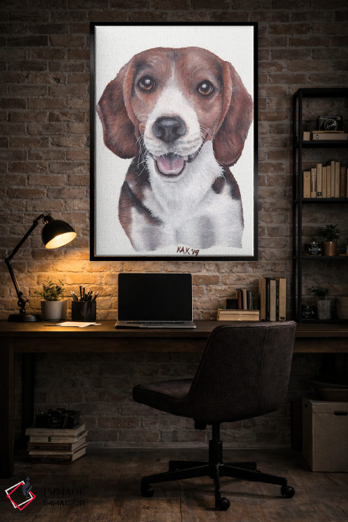 تابلو دکوراتیو سگ بیگل اثر هنر و طراحی KAK - D6B