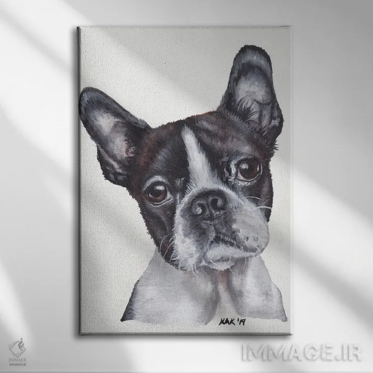 تابلو دکوراتیو تریر بوستون اثر هنر و طراحی KAK - نمای روبهرو روی دیوار