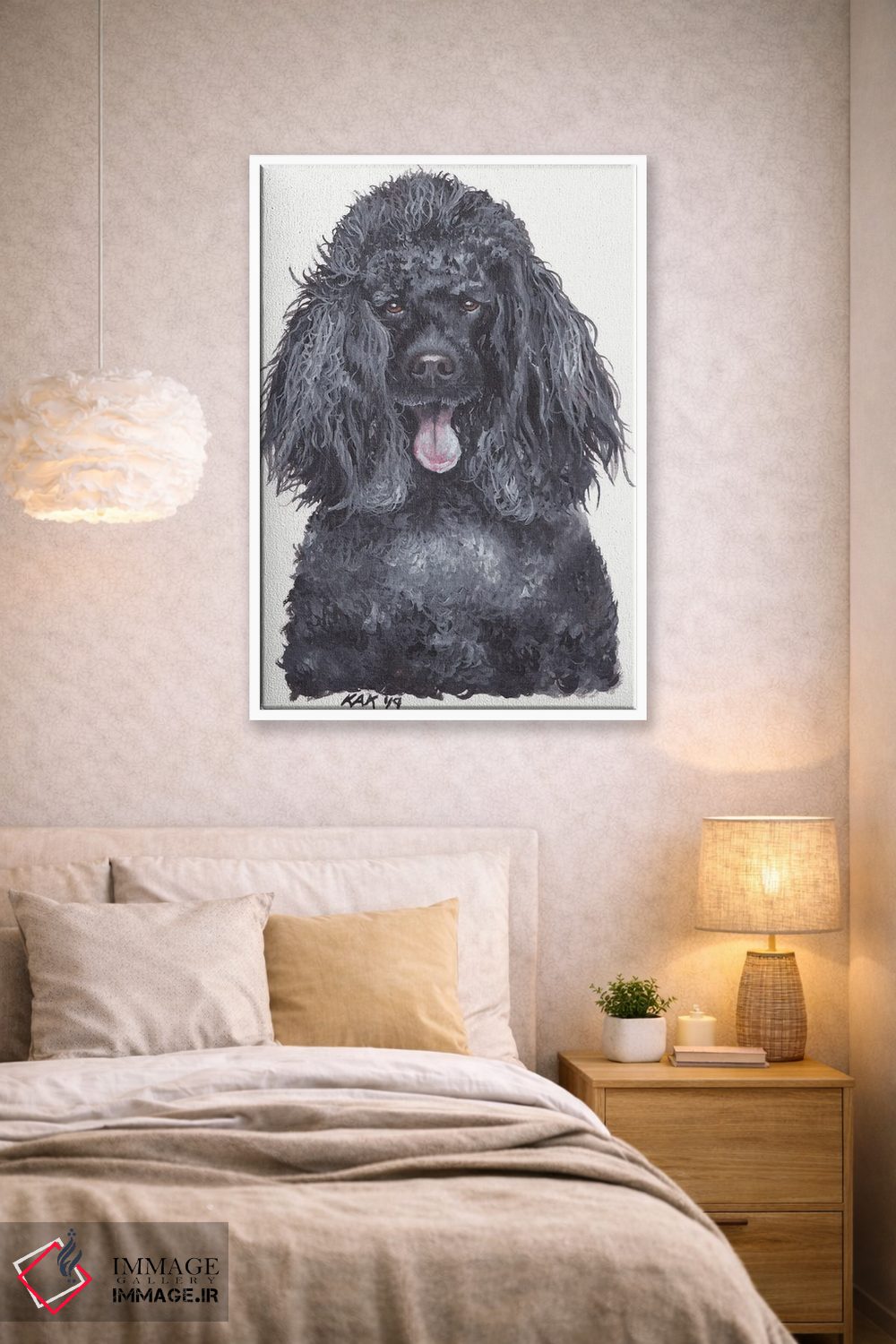 تابلو دکوراتیو پودل اثر هنر و طراحی KAK - D1W