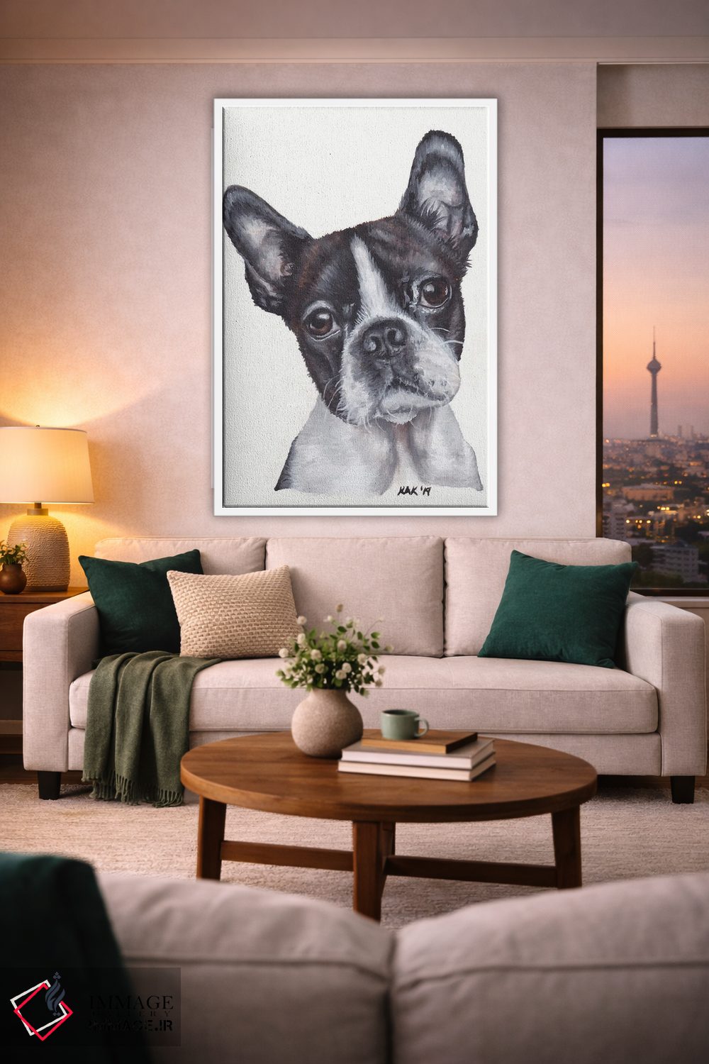 تابلو دکوراتیو تریر بوستون اثر هنر و طراحی KAK - D1W