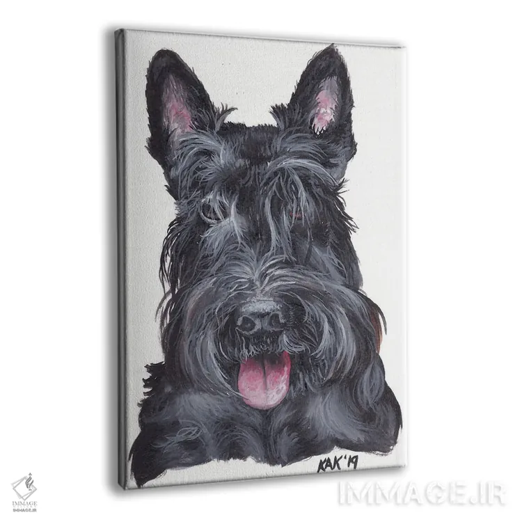 تابلو دکوراتیو تریر اسکاتلندی اثر هنر و طراحی KAK - نمای پرسپکتیو محصول