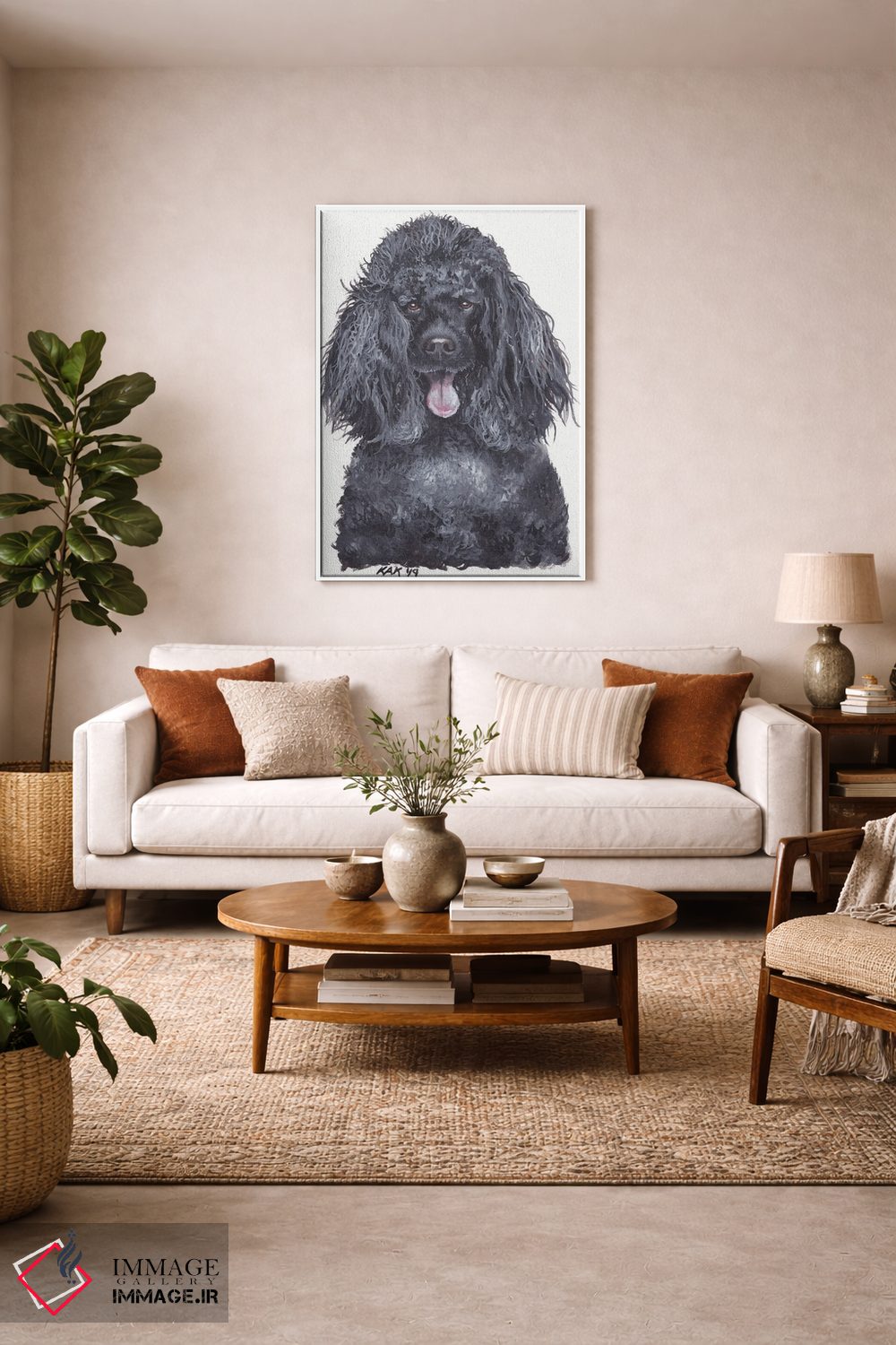 تابلو دکوراتیو پودل اثر هنر و طراحی KAK - D3W