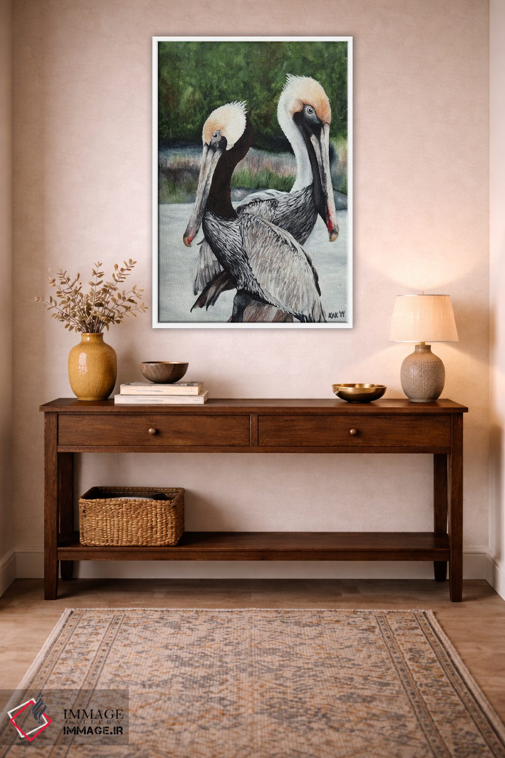 تابلو دکوراتیو یک جفت پلیکان اثر هنر و طراحی KAK - D3W