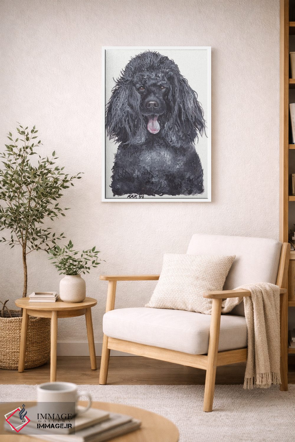 تابلو دکوراتیو پودل اثر هنر و طراحی KAK - D5W