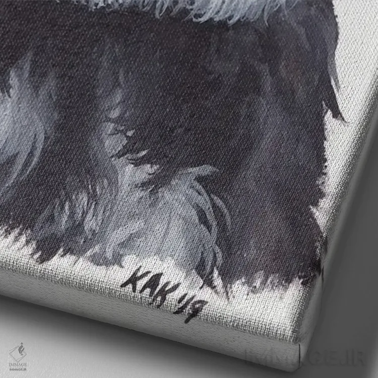 تابلو دکوراتیو اشناوزر اثر هنر و طراحی KAK - نمای نزدیک بافت بوم