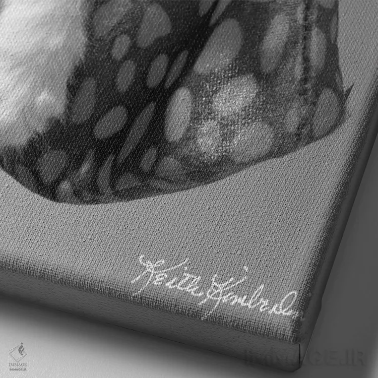 تابلو دکوراتیو در حال حرکت اثر کیت کیمبرلین - نمای نزدیک بافت بوم