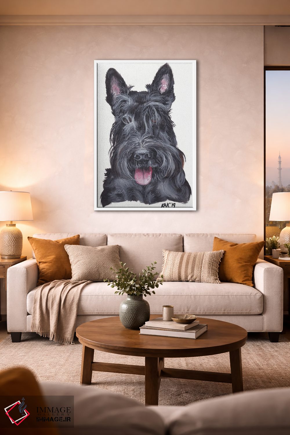 تابلو دکوراتیو تریر اسکاتلندی اثر هنر و طراحی KAK - D1W