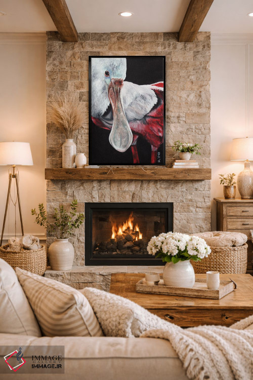 تابلو دکوراتیو منقار قاشقی اثر هنر و طراحی KAK - D2B