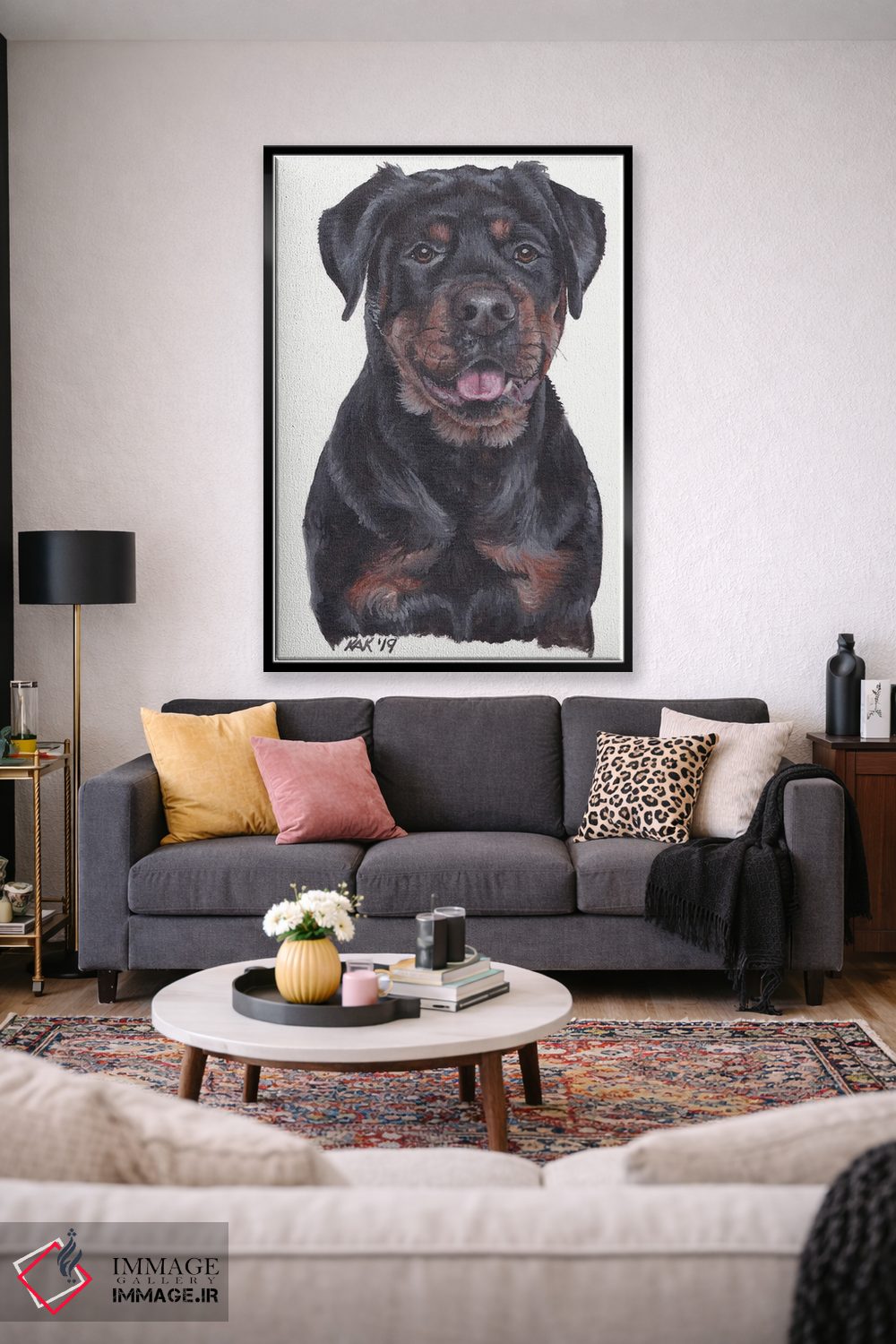 تابلو دکوراتیو روتوایلر اثر هنر و طراحی KAK - D1B