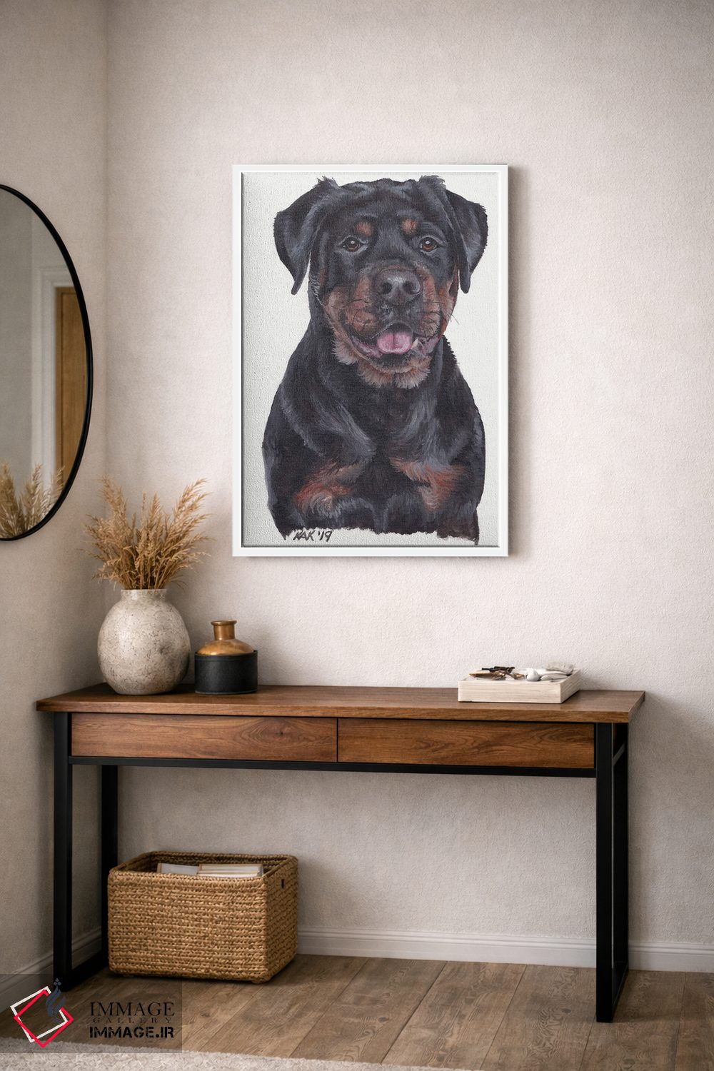 تابلو دکوراتیو روتوایلر اثر هنر و طراحی KAK - D2W