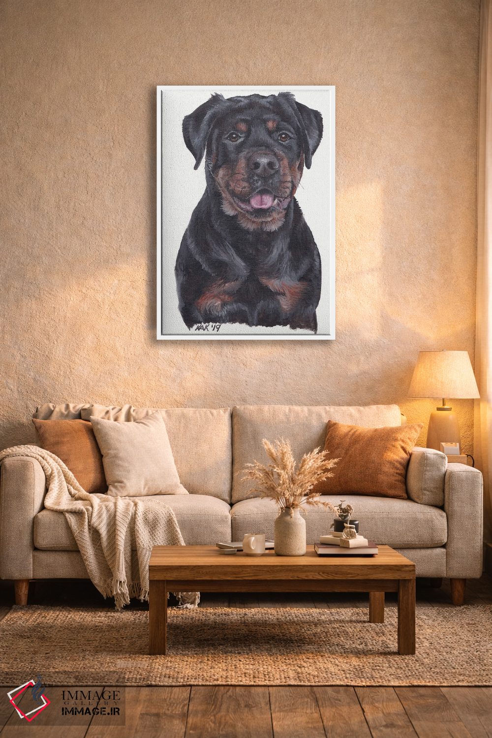 تابلو دکوراتیو روتوایلر اثر هنر و طراحی KAK - D4W