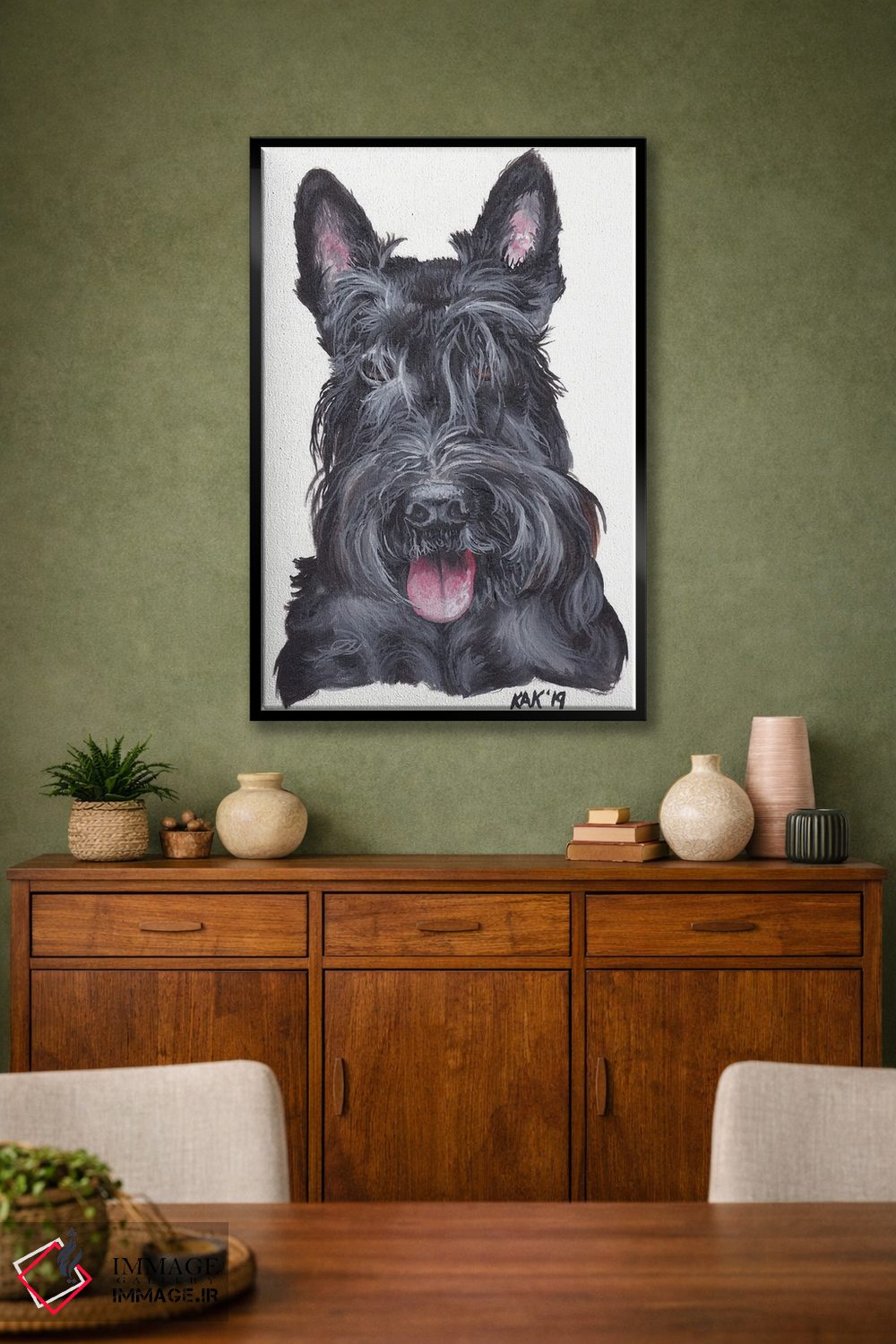 تابلو دکوراتیو تریر اسکاتلندی اثر هنر و طراحی KAK - D3B