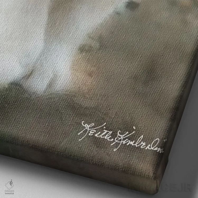 تابلو دکوراتیو چارلی اثر کیت کیمبرلین - نمای نزدیک بافت بوم