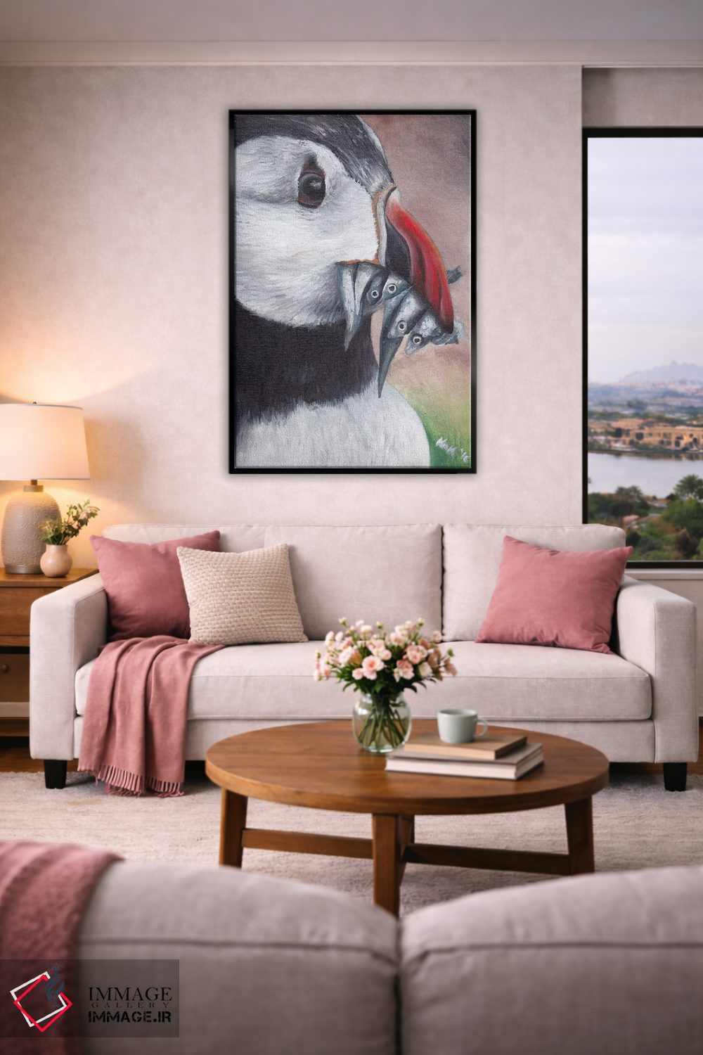 تابلو دکوراتیو پافین اثر هنر و طراحی KAK - D4B