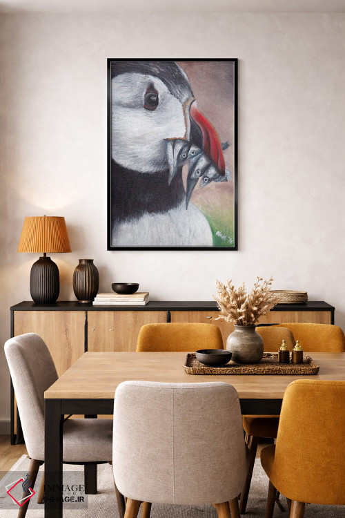 تابلو دکوراتیو پافین اثر هنر و طراحی KAK - D6B