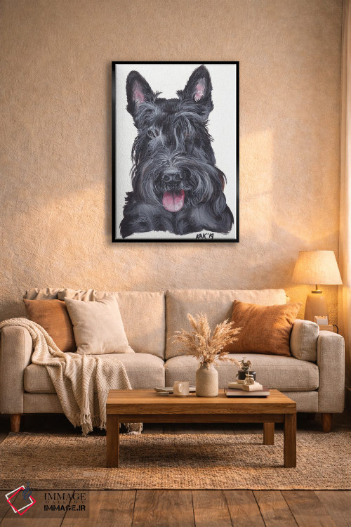 تابلو دکوراتیو تریر اسکاتلندی اثر هنر و طراحی KAK - D5B