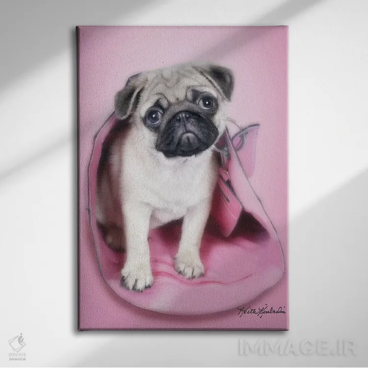 تابلو دکوراتیو پاگ در کیف اثر کیت کیمبرلین - نمای روبهرو روی دیوار