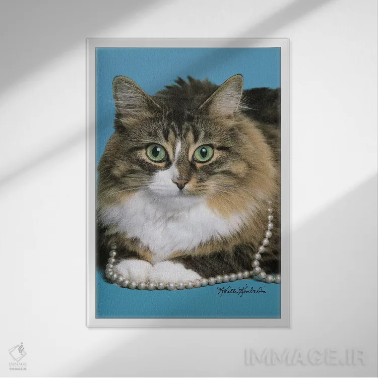 تابلو دکوراتیو مرواریدهایم را محکم گرفته ام اثر کیت کیمبرلین - نمای قابدار سفید