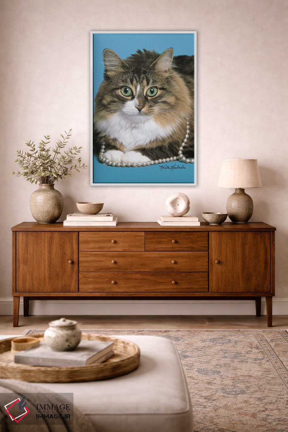 تابلو دکوراتیو مرواریدهایم را محکم گرفته ام اثر کیت کیمبرلین - D1W