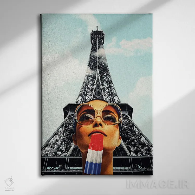 تابلو دکوراتیو تابستان در پاریس اثر کیکی سی لندن - نمای روبهرو روی دیوار