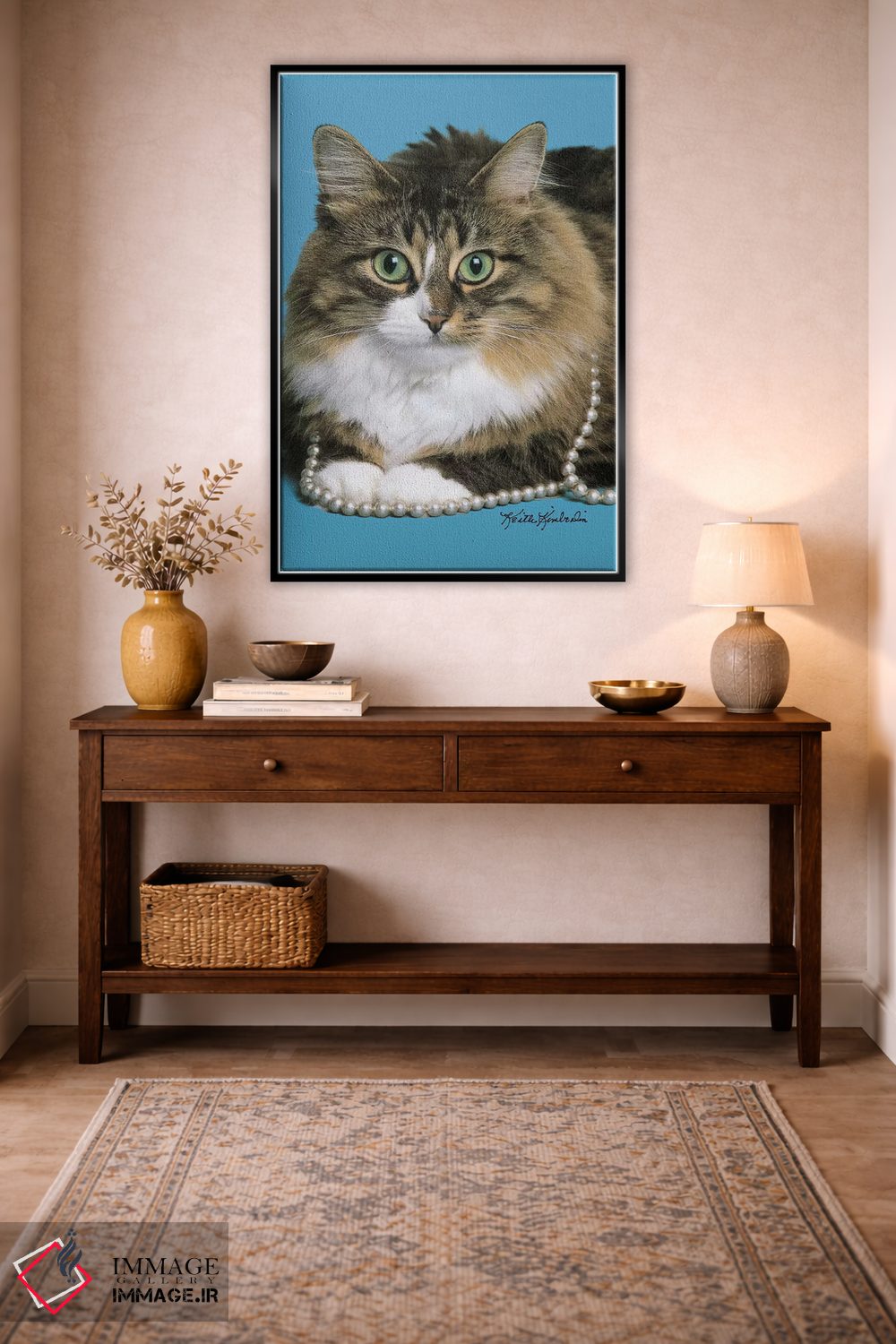 تابلو دکوراتیو مرواریدهایم را محکم گرفته ام اثر کیت کیمبرلین - D5B