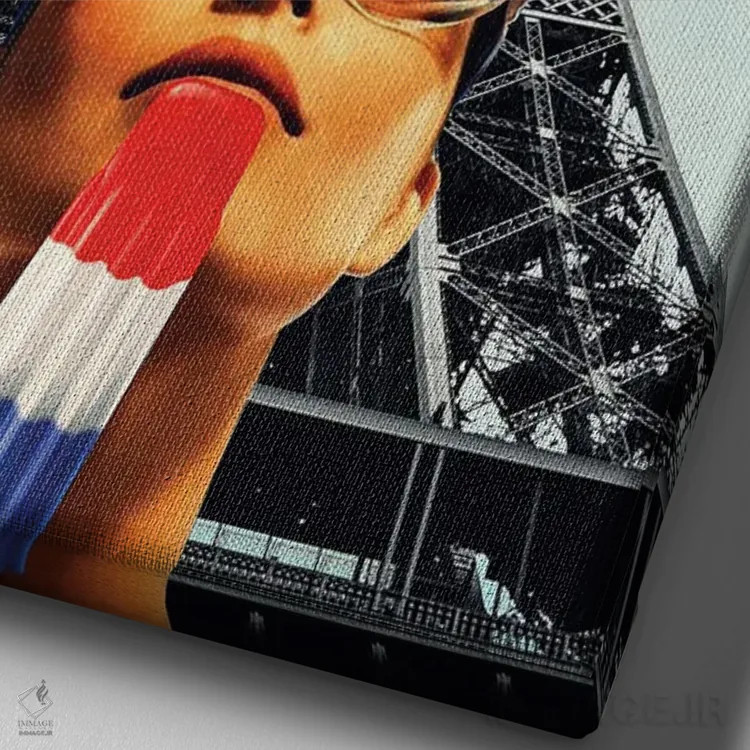 تابلو دکوراتیو تابستان در پاریس اثر کیکی سی لندن - نمای نزدیک بافت بوم