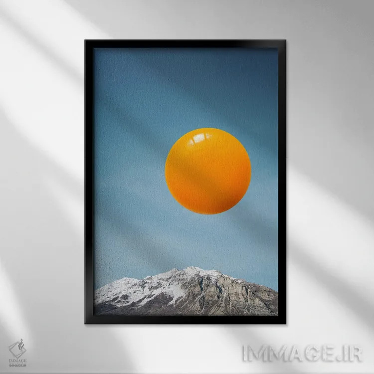 تابلو مینیمال طلوع خورشید اثر کیکی سی لندن - نمای قابدار مشکی