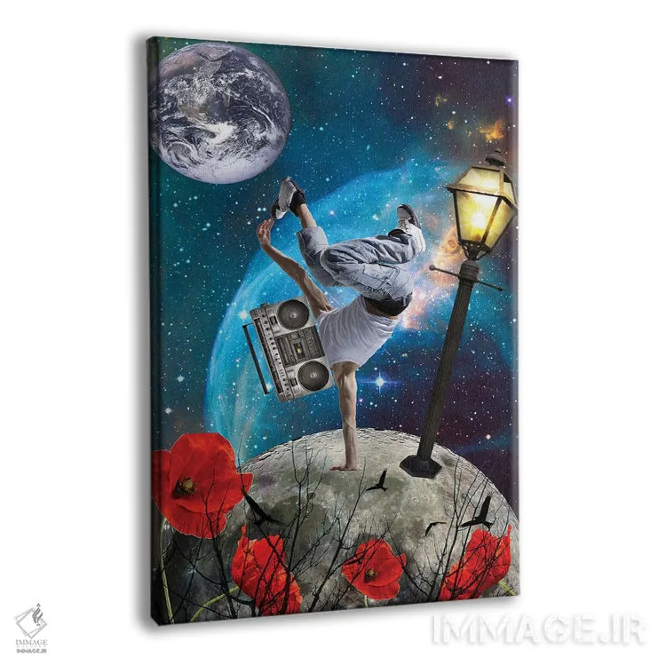 تابلو دکوراتیو جهان موسیقی است اثر کیکی سی لندن - نمای پرسپکتیو محصول