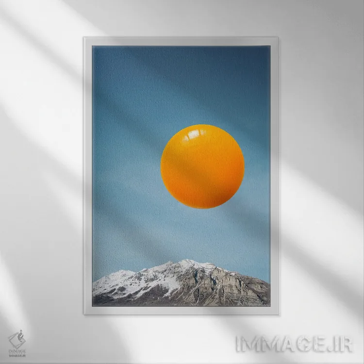 تابلو مینیمال طلوع خورشید اثر کیکی سی لندن - نمای قابدار سفید