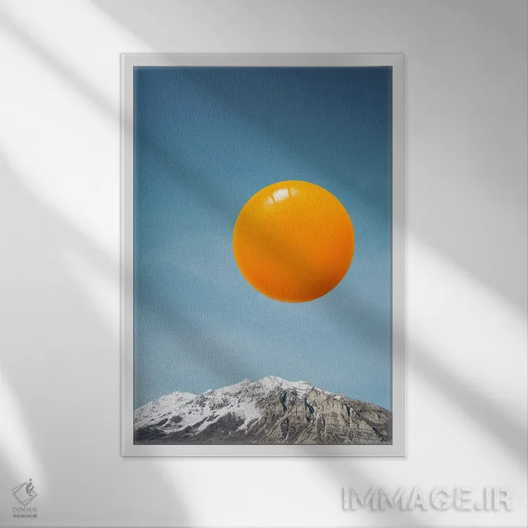تابلو مینیمال طلوع خورشید اثر کیکی سی لندن - نمای قابدار سفید