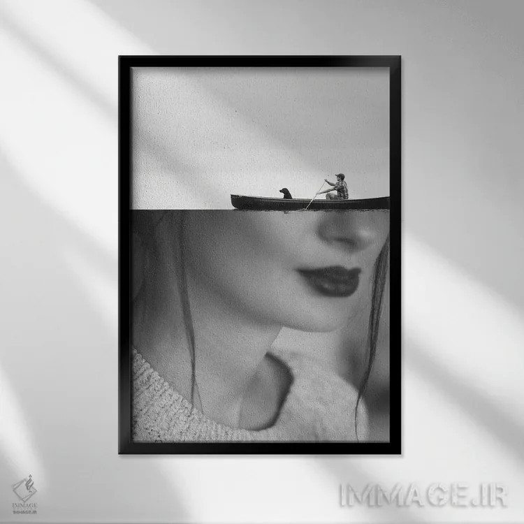 تابلو دکوراتیو لبه اثر کیکی سی لندن - نمای قابدار مشکی