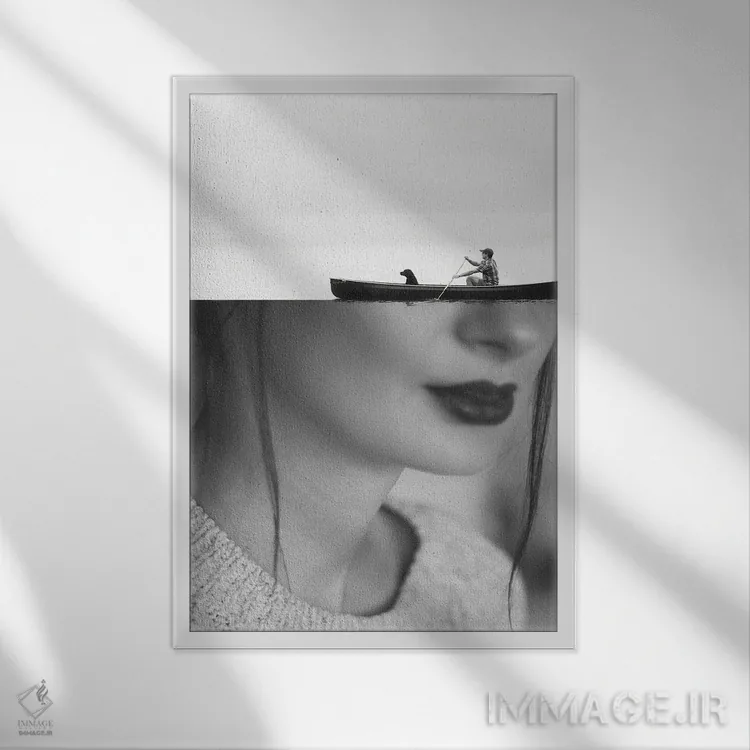 تابلو دکوراتیو لبه اثر کیکی سی لندن - نمای قابدار سفید