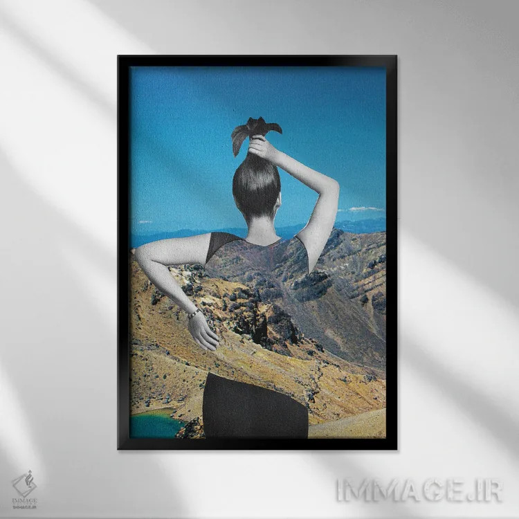 تابلو دکوراتیو خوش تراش اثر کیکی سی لندن - نمای قابدار مشکی