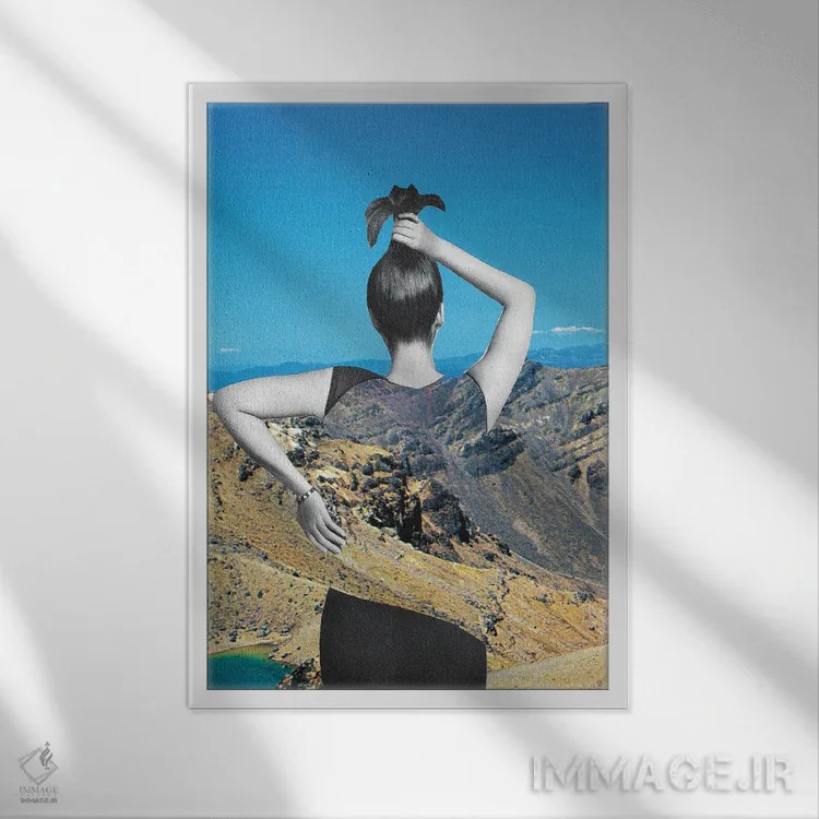 تابلو دکوراتیو خوش تراش اثر کیکی سی لندن - نمای قابدار سفید