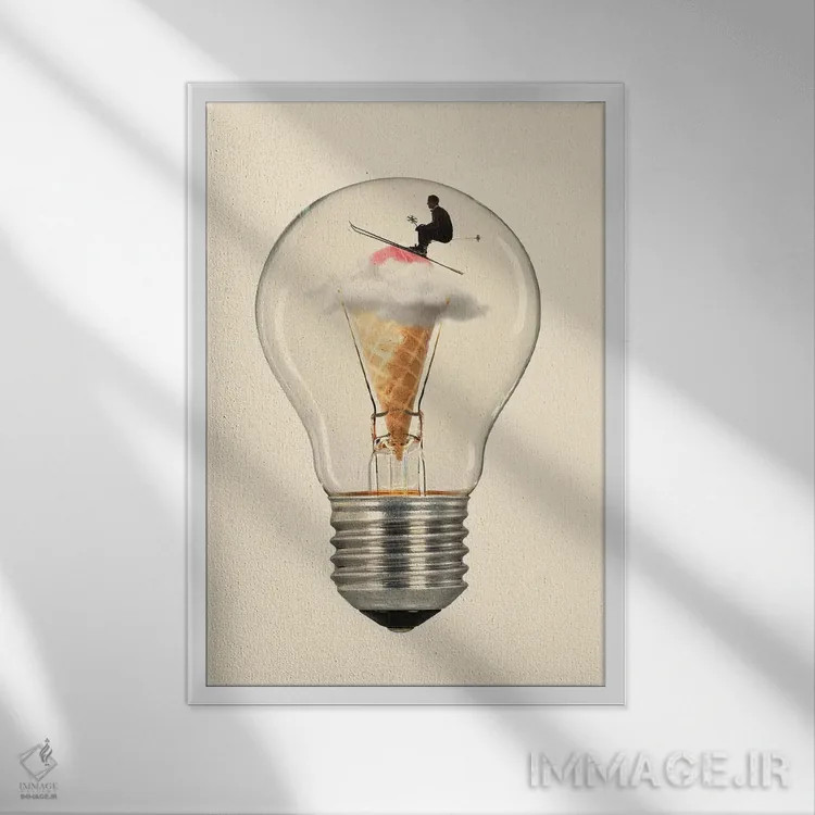 تابلو دکوراتیو زمستان اثر کیکی سی لندن - نمای قابدار سفید
