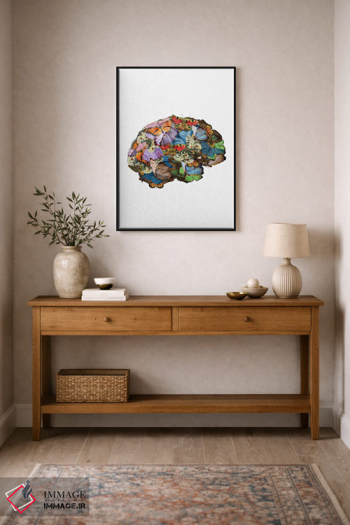 تابلو مینیمال پروانه ها در ذهنم اثر کیکی سی لندن - D2B