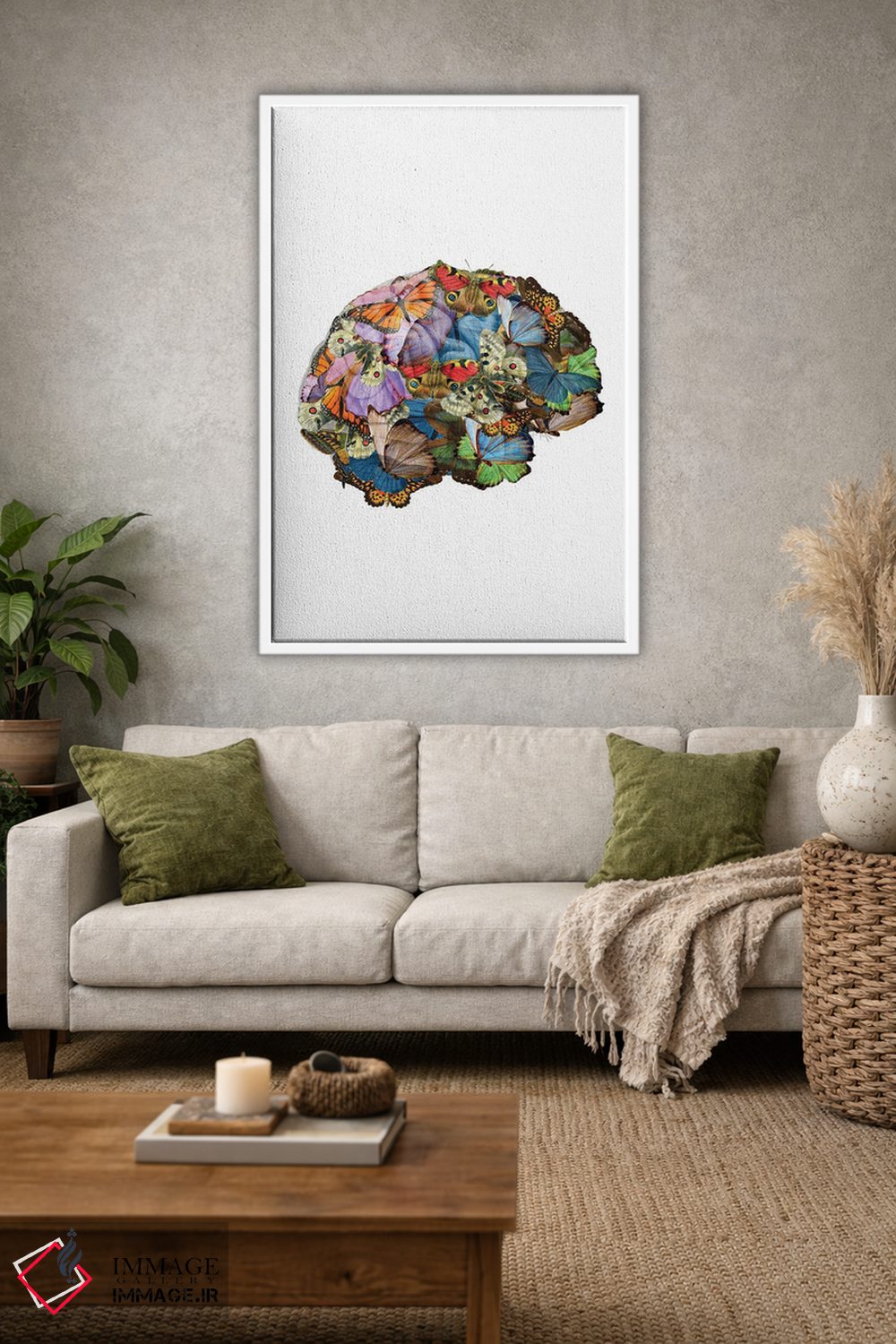 تابلو مینیمال پروانه ها در ذهنم اثر کیکی سی لندن - D1W