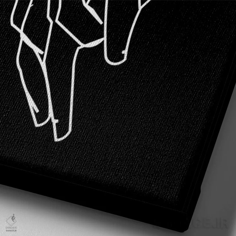 تابلو مینیمال دست در دست اثر کیکی سی لندن - نمای نزدیک بافت بوم