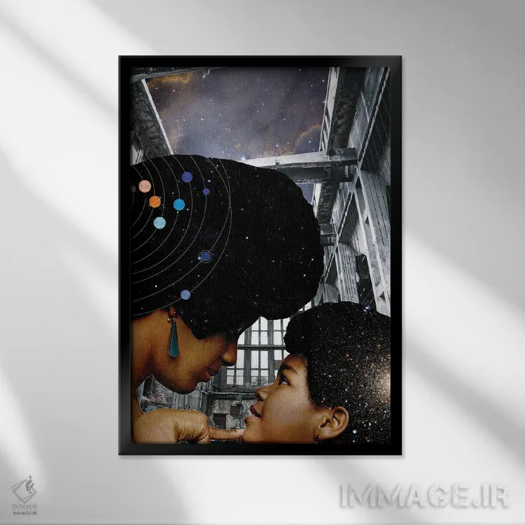 تابلو دکوراتیو تو جهان منی اثر کیکی سی لندن - نمای قابدار مشکی