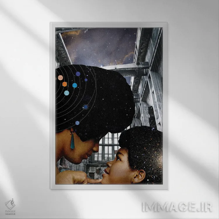 تابلو دکوراتیو تو جهان منی اثر کیکی سی لندن - نمای قابدار سفید