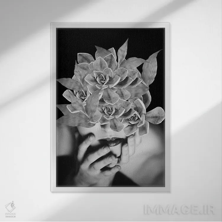 تابلو دکوراتیو بی نام اثر کیکی سی لندن - نمای قابدار سفید