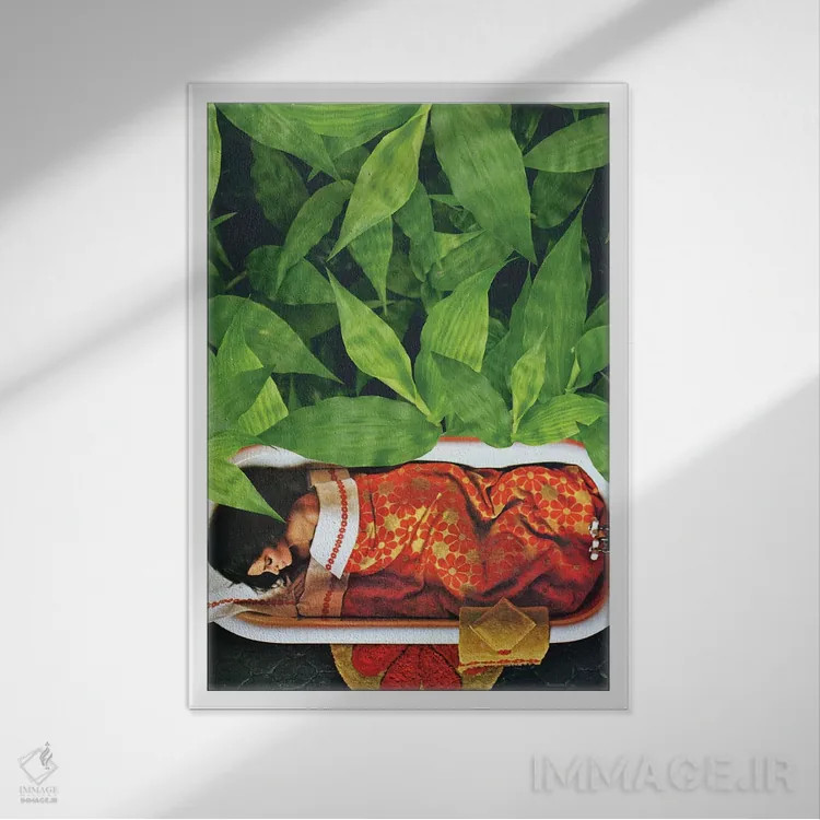 تابلو دکوراتیو اکسیژن اثر کیکی سی لندن - نمای قابدار سفید