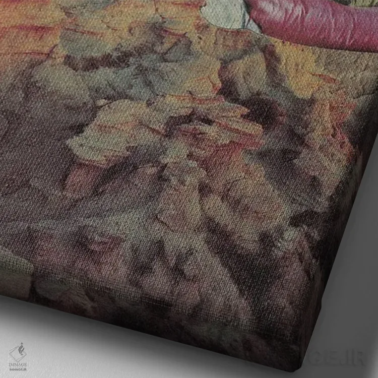 تابلو دکوراتیو دور از دسترس اثر کیکی سی لندن - نمای نزدیک بافت بوم