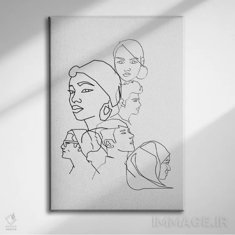 تابلو مینیمال تنوع اثر کیکی سی لندن - نمای روبهرو روی دیوار