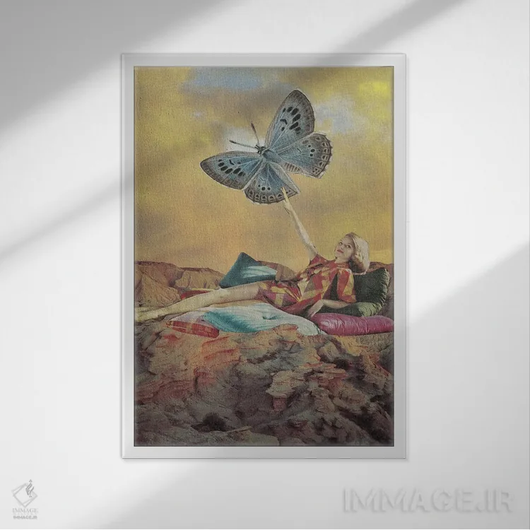 تابلو دکوراتیو دور از دسترس اثر کیکی سی لندن - نمای قابدار سفید