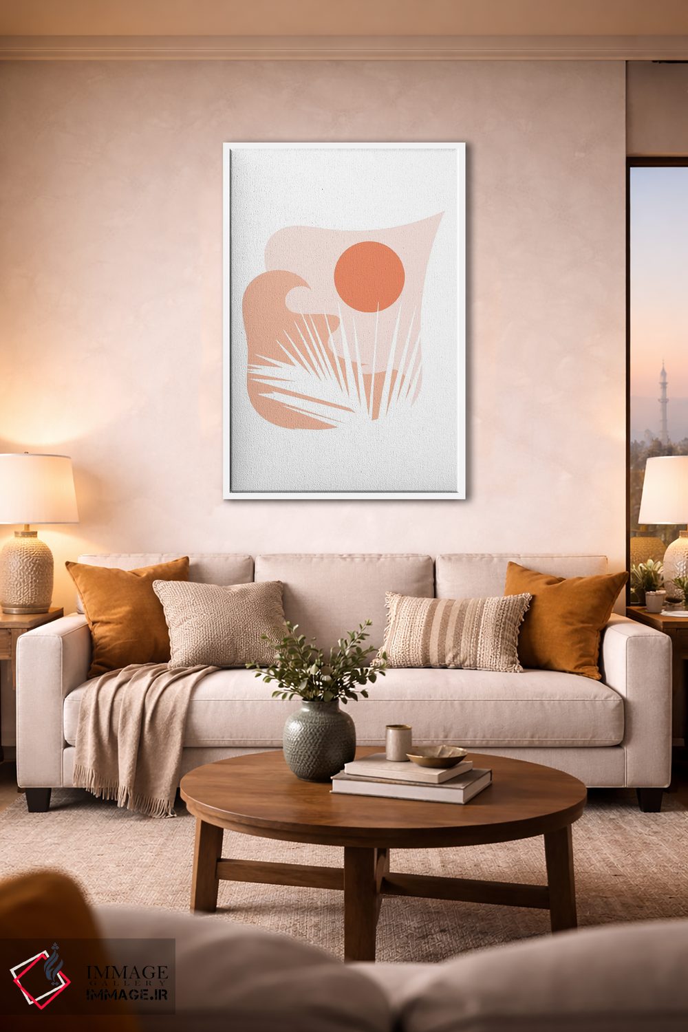 تابلو مینیمال برگ آرام اثر کیکی سی لندن - D1W