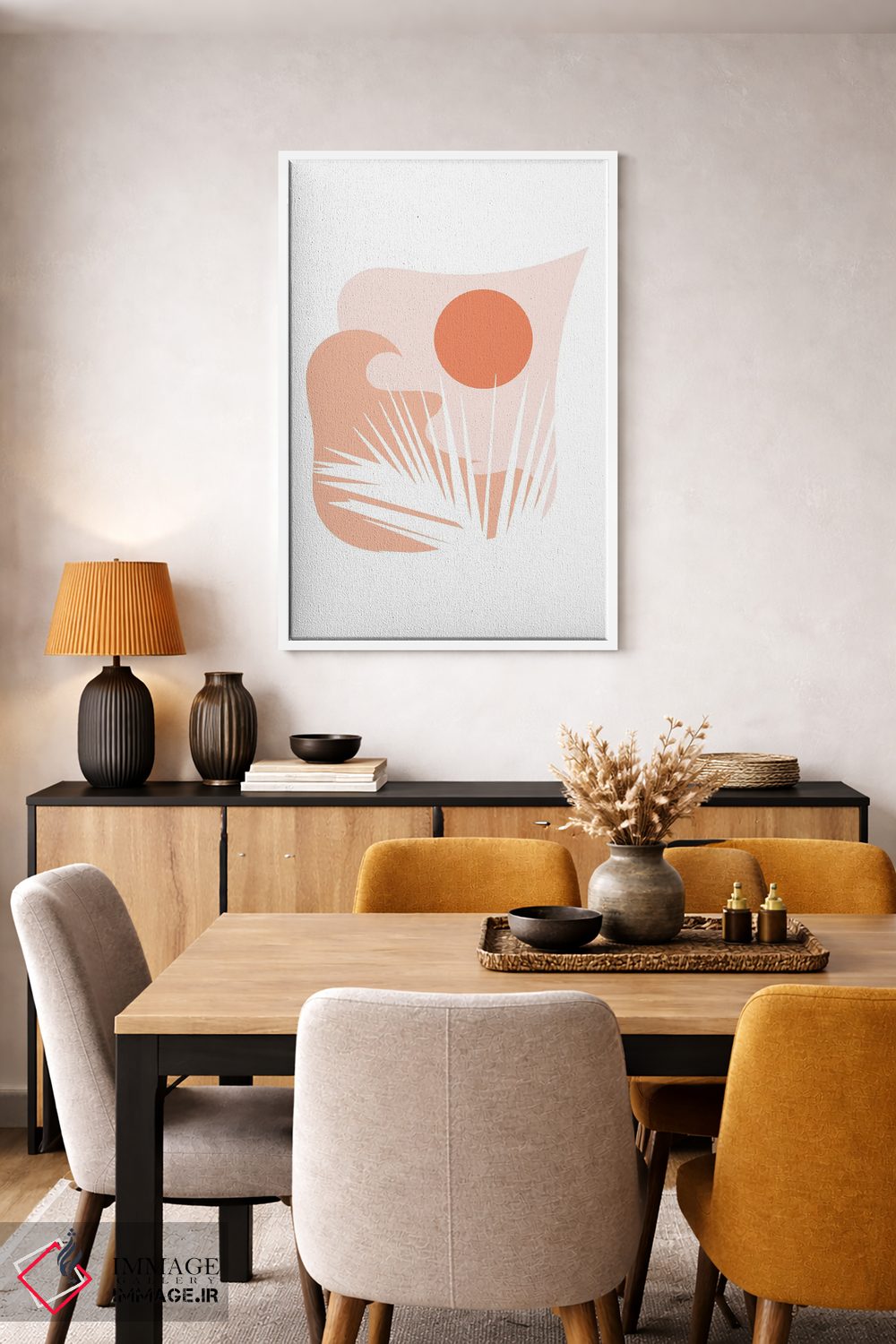 تابلو مینیمال برگ آرام اثر کیکی سی لندن - D5W