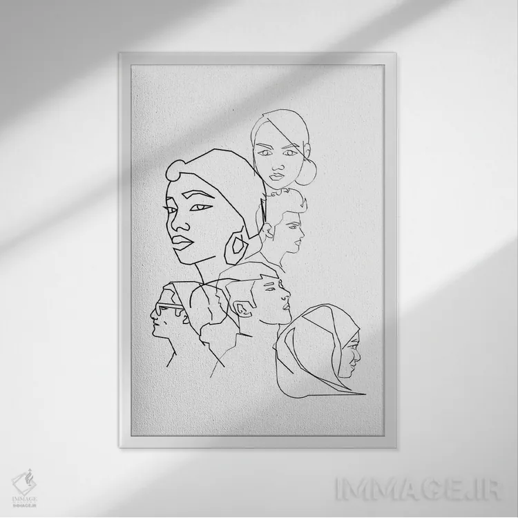 تابلو مینیمال تنوع اثر کیکی سی لندن - نمای قابدار سفید