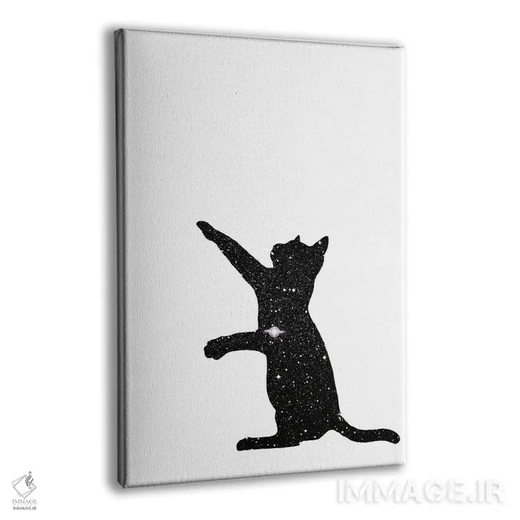 تابلو مینیمال گربه ها I اثر کیکی سی لندن - نمای پرسپکتیو محصول