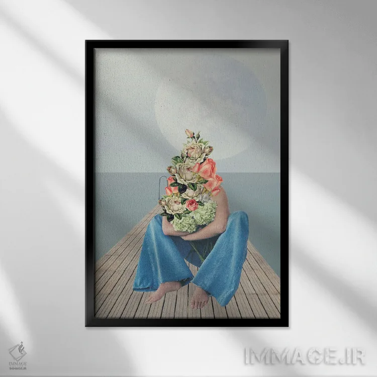 تابلو دکوراتیو فروتن اثر کیکی سی لندن - نمای قابدار مشکی